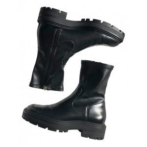 zara black biker boots
